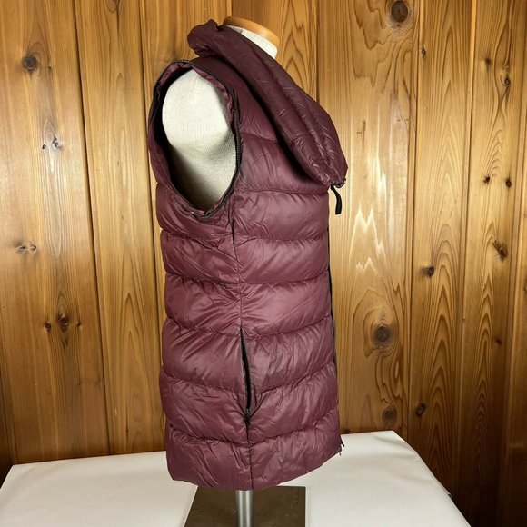 Mackage Qeren Women’s Sz Medium Leather Trim Down Convertible Vest Coat Red - Picture 8 of 11